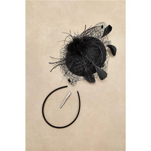 Hat Hair Clip Tea Party Black main image 2